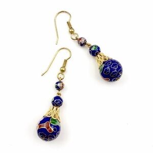 Blue & Gold Dangle Earrings​​​